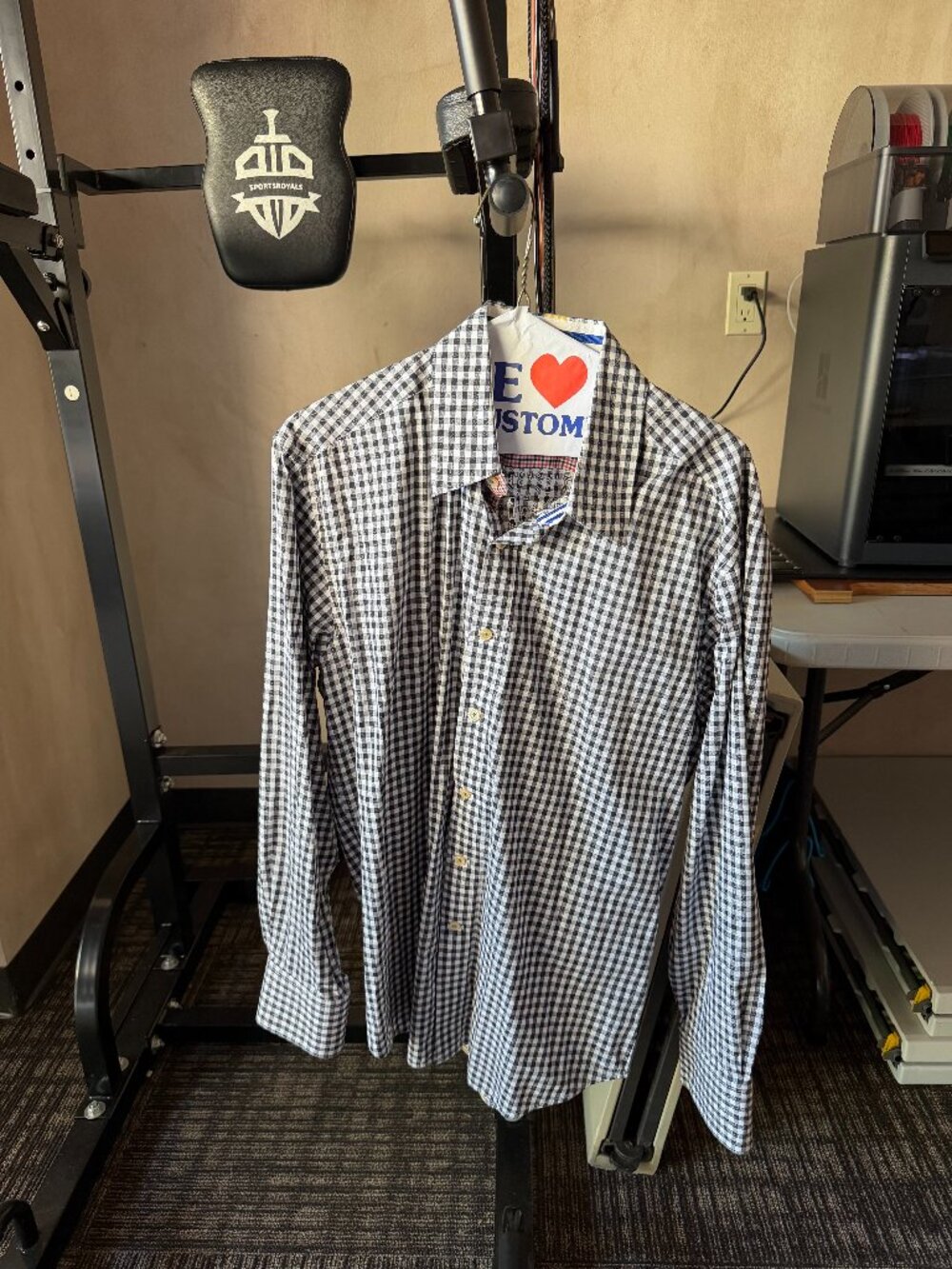 Robert Graham Men’s Black White Gingham Long-Sleeve Button-Up Shirt L